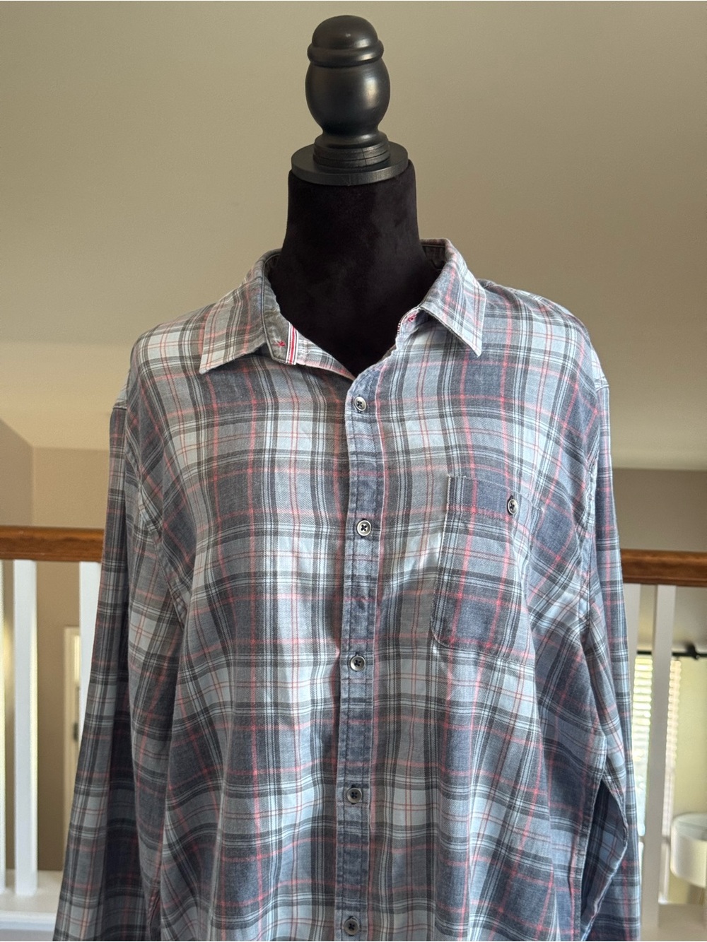 Flag & Anthem Men's Flannel Shirt Gray Blue Size XLT